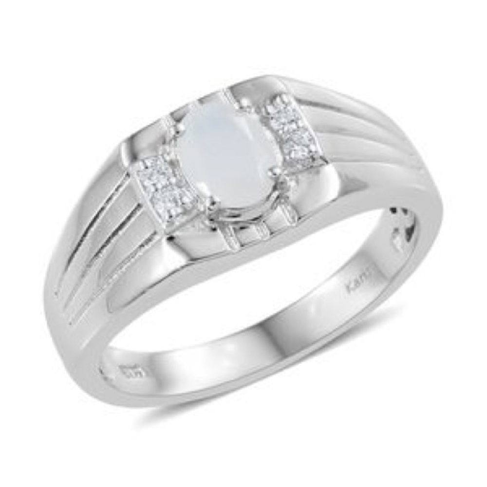 Genuine Sri Lankan Silver Moonstone,  Men's Ring